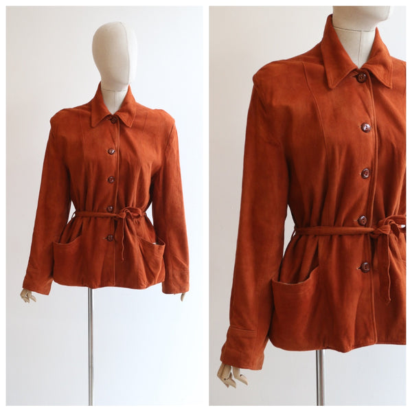 "Ginger Suede" Vintage 1940's Ginger Suede Jacket UK 10-12-14 US 6-8-10
