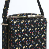 "Lurex Leaves" Vintage 1940's Black Satin & Lurex Brocade Evening Bag