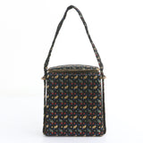 "Lurex Leaves" Vintage 1940's Black Satin & Lurex Brocade Evening Bag