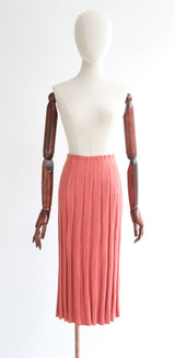 "Coral & Taupe" Vintage 1930's Coral & Taupe Three Piece Knit Set UK 12-14 US 8-10
