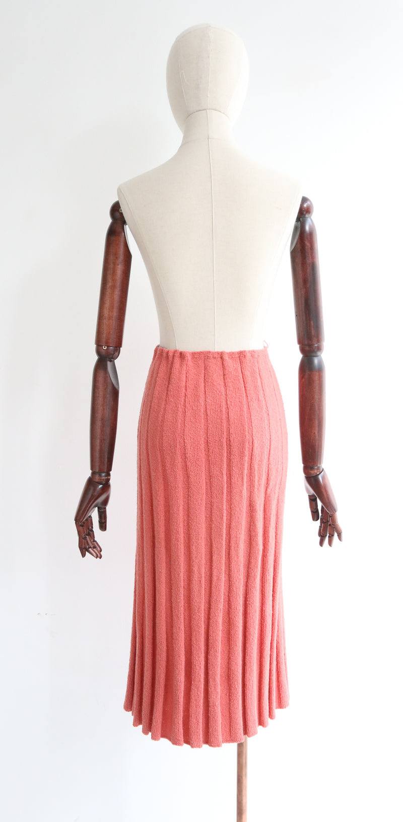 "Coral & Taupe" Vintage 1930's Coral & Taupe Three Piece Knit Set UK 12-14 US 8-10