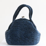 "Navy Raffia" Vintage 1950's Raffia Handbag