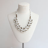 "Rhinestones & Beads" Vintage 1950's Cluster Bead & Rhinestone Necklace
