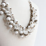 "Rhinestones & Beads" Vintage 1950's Cluster Bead & Rhinestone Necklace