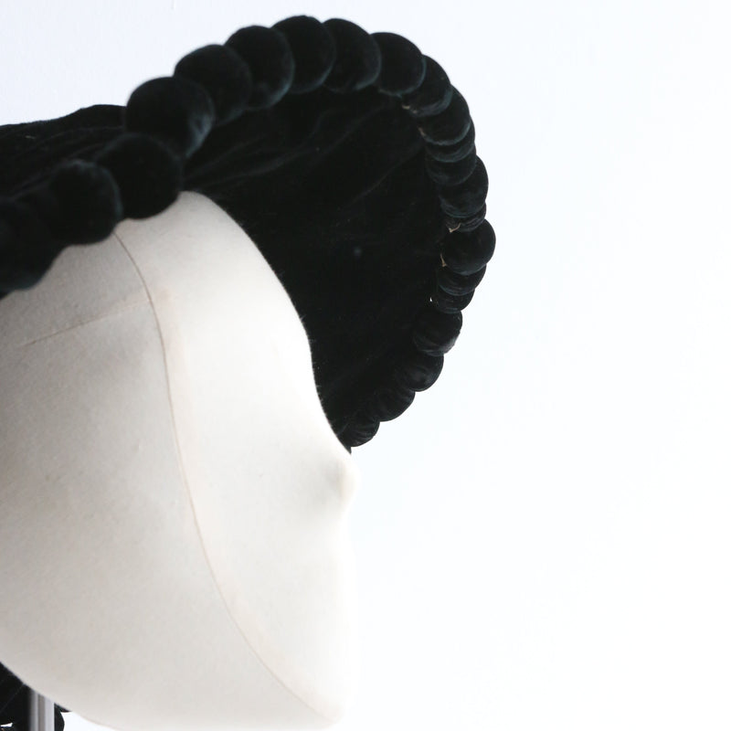 "Maison Habrias" Vintage 1910's Edwardian Silk Velvet Wide Brim Hat