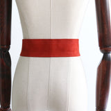 "Russet Red" Vintage 1930's Russet Red Suede Belt UK 8-12 US 4-8