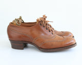 "The Burlington" Vintage Late 1930's Heeled Brogues UK 6 EU 39 US 8