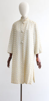 "Pearlescent Sequins" Vintage 1960's Pearlescent Sequin Coat UK 12-14 US 8-10