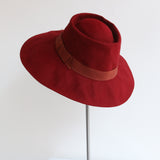 "Winter Red" Vintage 1940's Red Felt Trilby