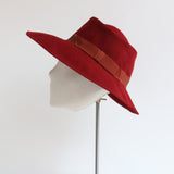"Winter Red" Vintage 1940's Red Felt Trilby