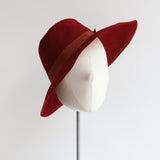 "Winter Red" Vintage 1940's Red Felt Trilby