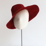 "Winter Red" Vintage 1940's Red Felt Trilby