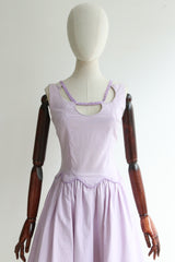 "Lilac Gingham" Vintage 1950's Lilac Gingham Dress UK 8-10 US 4-6