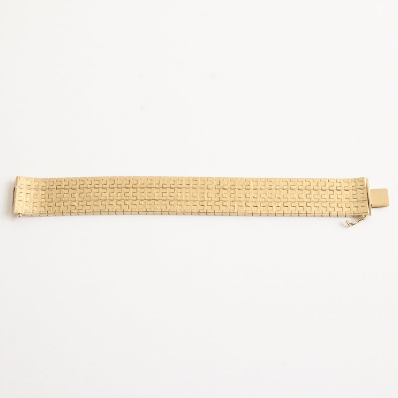 "Hammered Gold" Vintage 1970's Statement Gold Chain Bracelet