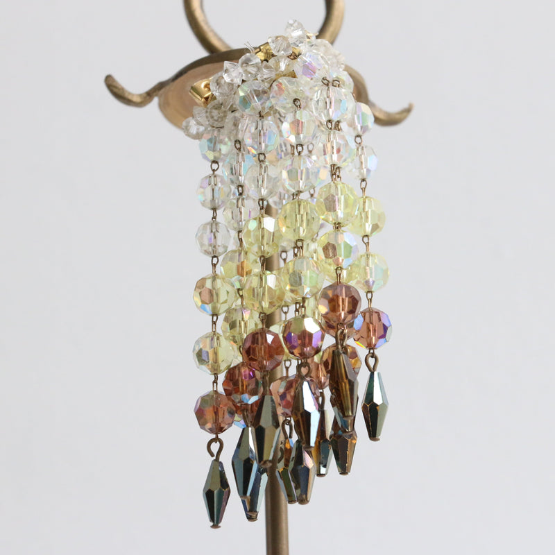 "Sparkling Chandelier" Vintage 1960's Iridescent Beaded Chandelier Brooch