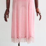 "Candy Pink" Vintage 1920's French Glass Beaded Dress UK 8-10 US 4-6