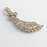 "Rhinestone Dagger" Vintage 1940's Sterling Silver Rhinestone Dagger Brooch