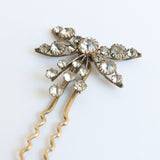 "Edwardian Rhinestones" Vintage 1910's Rhinestone Floral Hair Pin