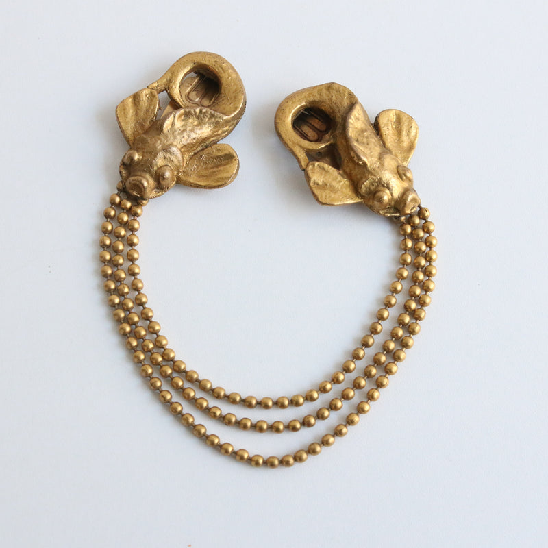 "Poisson D'Avril" Vintage 1940's Fish Dress Clips