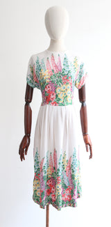 "Wild Flowers " Vintage 1940's Wild Flower Print Dress UK 12 US 8