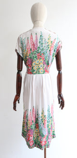 "Wild Flowers " Vintage 1940's Wild Flower Print Dress UK 12 US 8