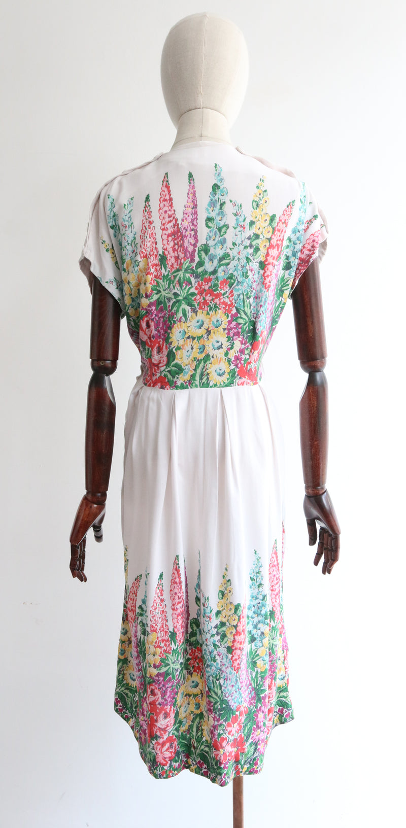 "Wild Flowers " Vintage 1940's Wild Flower Print Dress UK 12 US 8