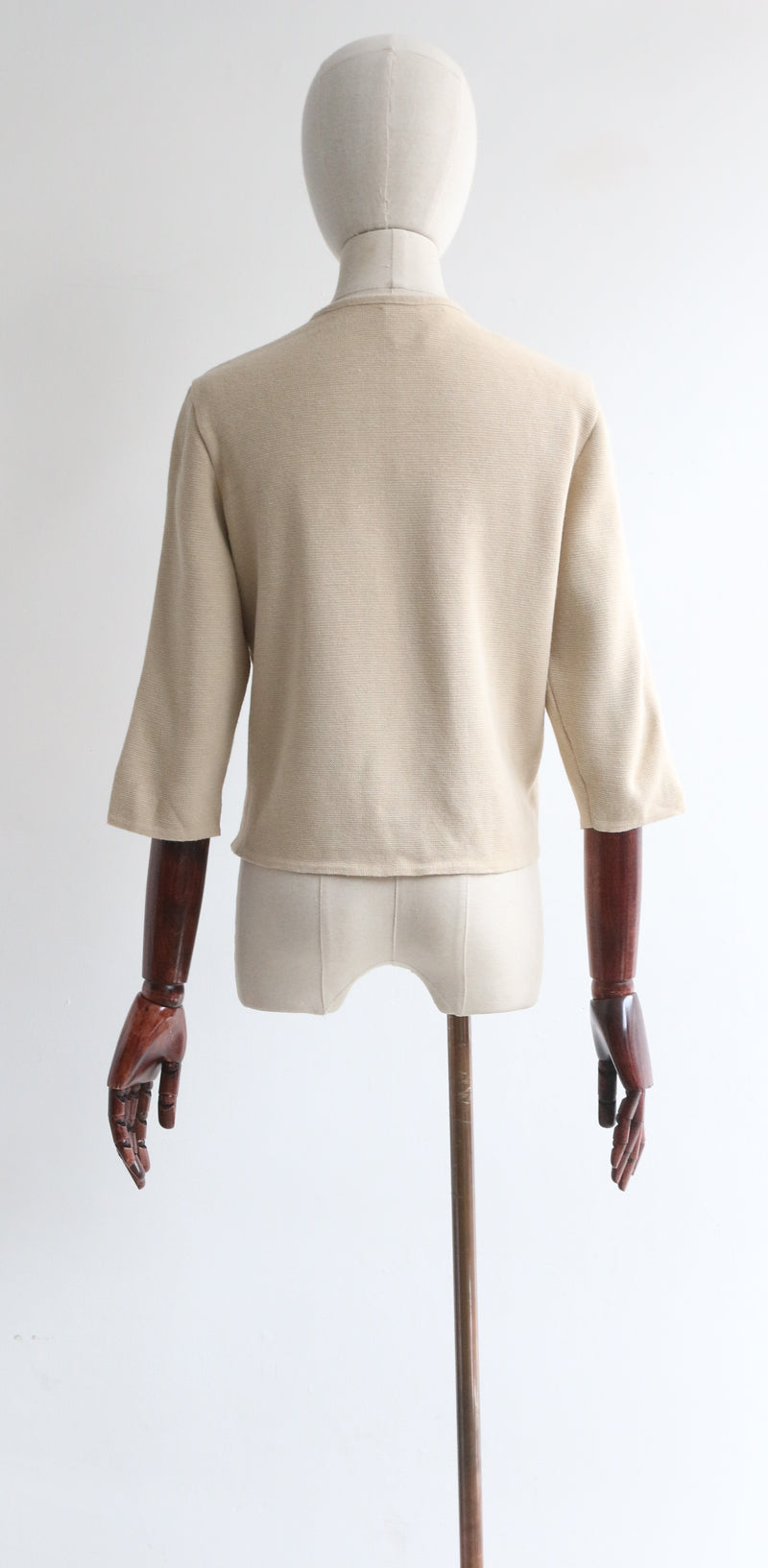 "Cream Soutache Knit" Vintage 1960's Cream Soutache Cardigan UK 12 US 8