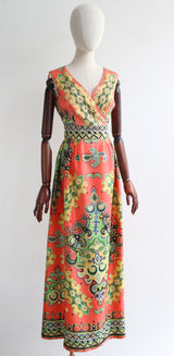 "Orlando" Vintage 1960's Citrus Palette Dress UK 12 US 8