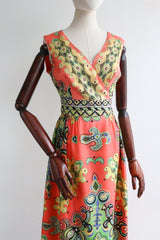 "Orlando" Vintage 1960's Citrus Palette Dress UK 12 US 8