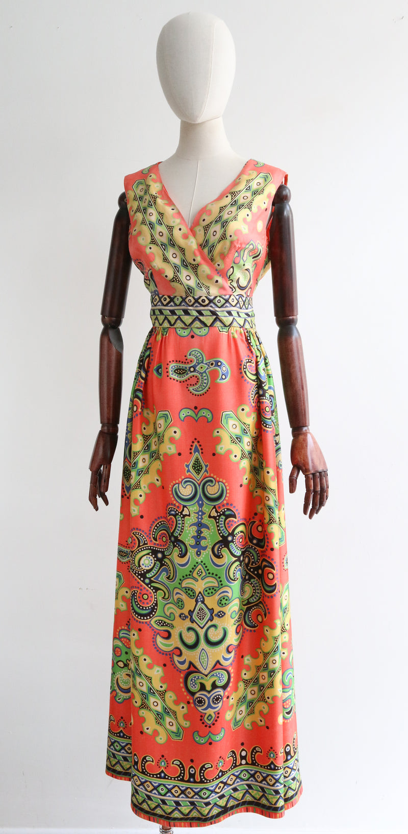 "Orlando" Vintage 1960's Citrus Palette Dress UK 12 US 8