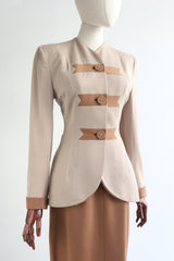"Jacobson" Vintage 1940's Two Tone Wool Skirt Suit UK 8 US 4