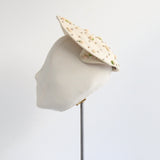 "Rose & Pearl Garden" Vintage 1950's Cream Straw Floral Hat