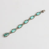 "Art Deco Silver" Vintage 1920's Silver & Turquoise Small Bracelet
