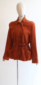 "Ginger Suede" Vintage 1940's Ginger Suede Jacket UK 10-12-14 US 6-8-10