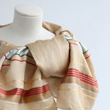 "Boulevard De Soies" Vintage 1920's Cream Silk Striped Shawl
