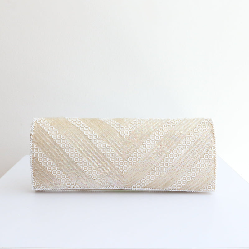 "Iridescent Sequins & Beads" Vintage 1960's Beaded & Sequinned Clutch Bag