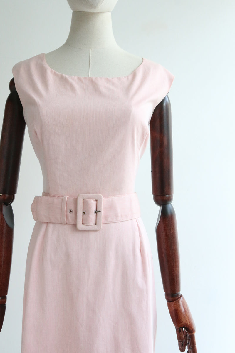 "Soft Pink" Vintage 1950's Soft Pink Cotton Shift Dress UK 10 US 6