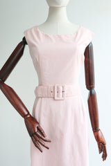"Soft Pink" Vintage 1950's Soft Pink Cotton Shift Dress UK 10 US 6