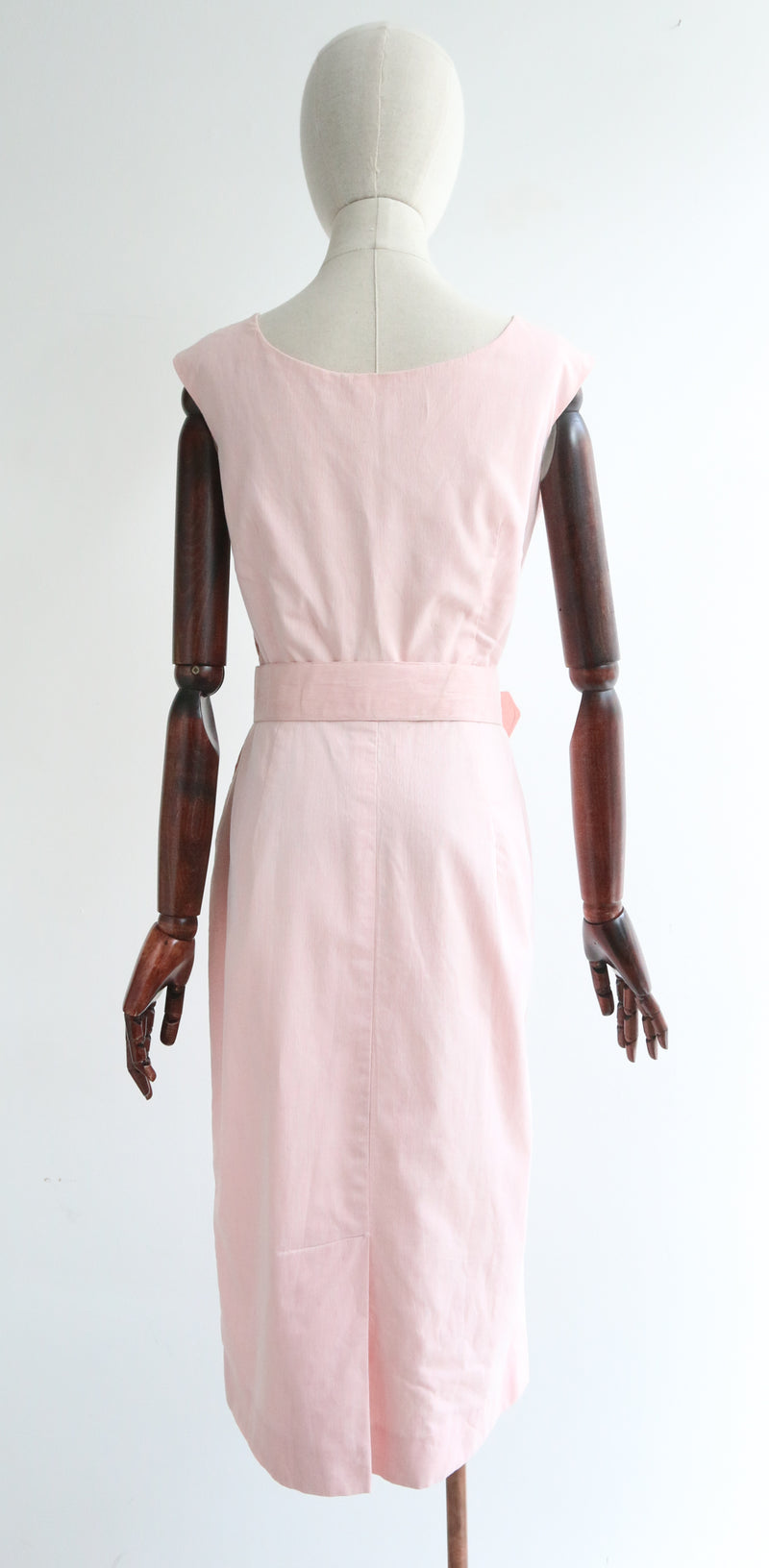 "Soft Pink" Vintage 1950's Soft Pink Cotton Shift Dress UK 10 US 6