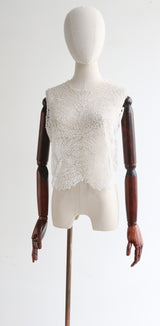 "Ivory Ribbon-work" Vintage 1920's Ivory Ribbon-work Blouse UK 10 US 6