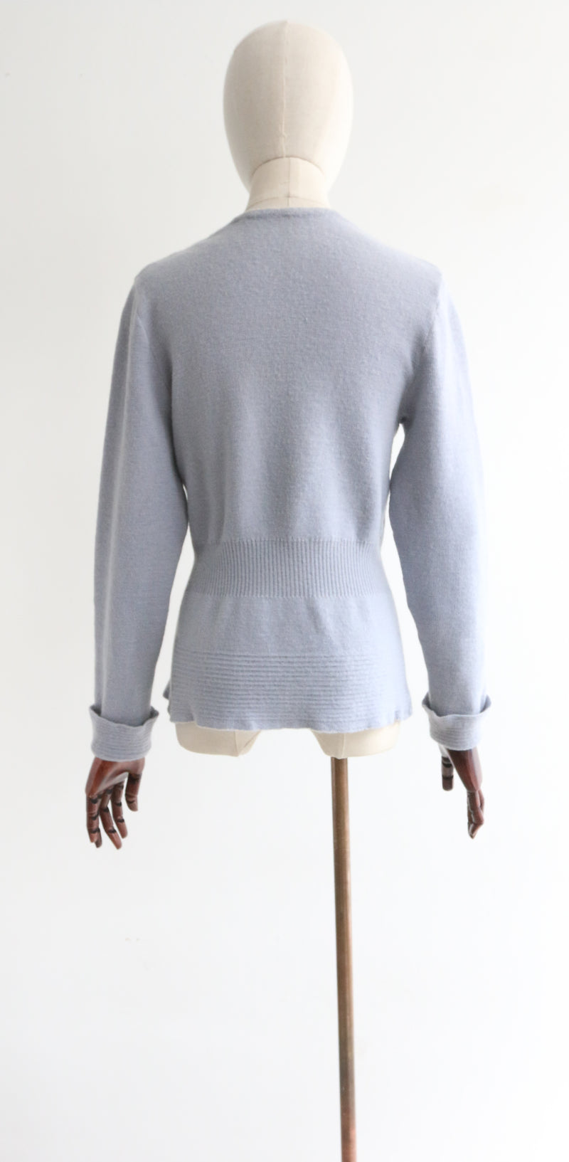 "French Blue" Vintage 1940's French Blue Knitted Cardigan UK 10 US 6