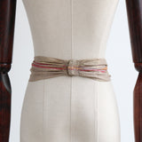 "Lamé Stripes" Vintage 1920's Silk Lamé Waist Belt UK 8-10 US 4-6