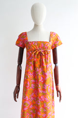 "Tropical Optics" Vintage 1960's Tropical Palette Dress UK 10 US 6