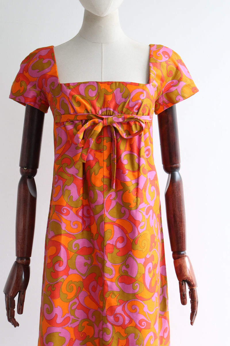 "Tropical Optics" Vintage 1960's Tropical Palette Dress UK 10 US 6