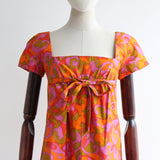 "Tropical Optics" Vintage 1960's Tropical Palette Dress UK 10 US 6