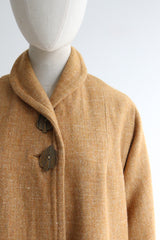 "Mustard Tweed" Vintage 1960's Mustard Wool Jacket UK 14 US 10
