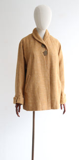 "Mustard Tweed" Vintage 1960's Mustard Wool Jacket UK 14 US 10