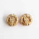 "Coral & Pearls" Vintage 1960's Coral & Pearl Clip On Earrings