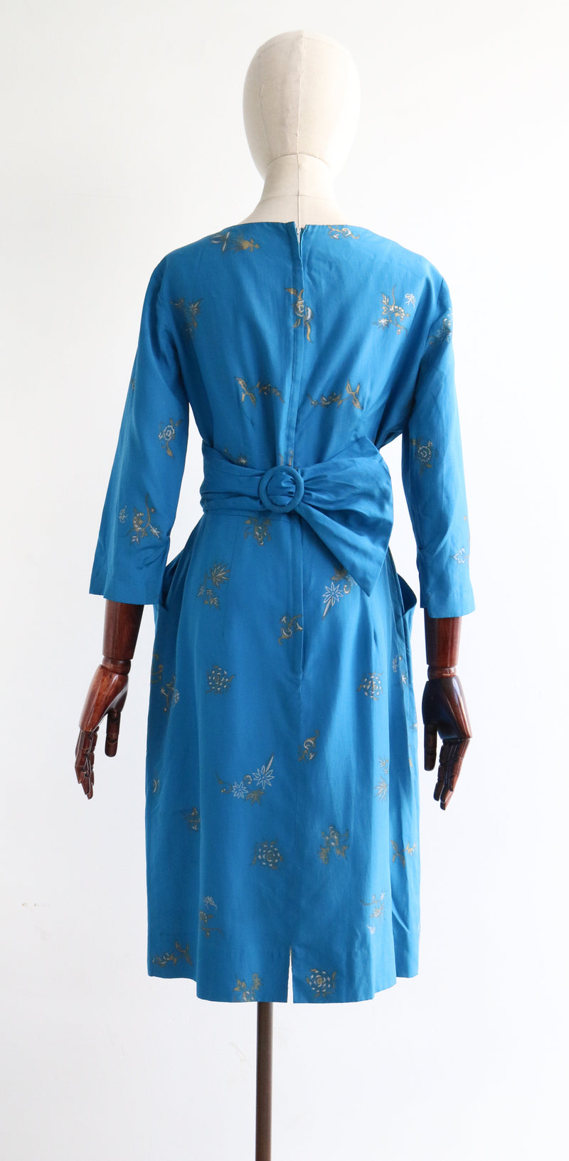 "Alfred Shaheen" Vintage 1950's Silk Alfred Shaheen Dress UK 8-10 US 4-6