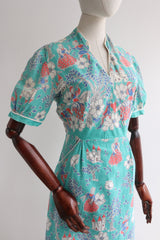"Fairytales" Vintage 1940's Novelty Print Dress UK 10 US 6